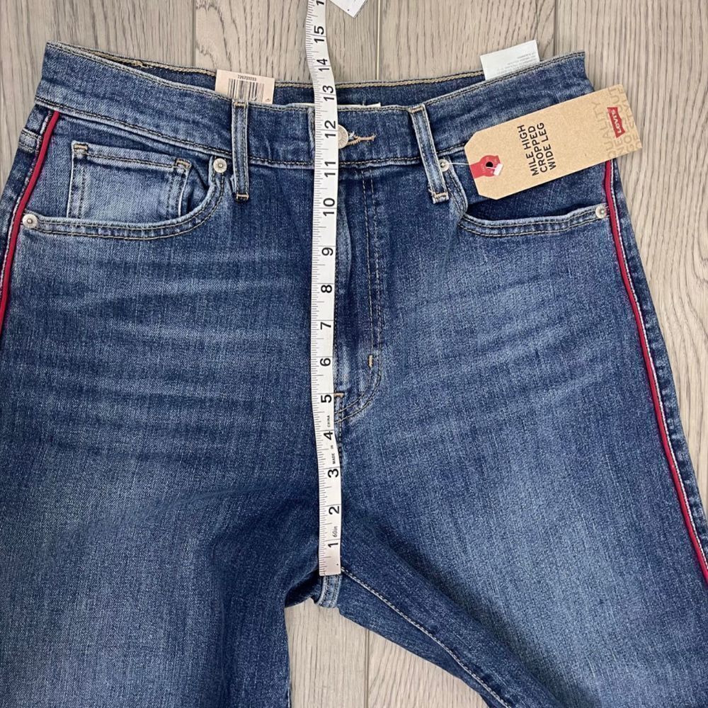 Levis Mile High Rise Wide Leg Women Size 29 Cotton Denim NEW Cropped Jeans Y2K - Picture 8 of 17